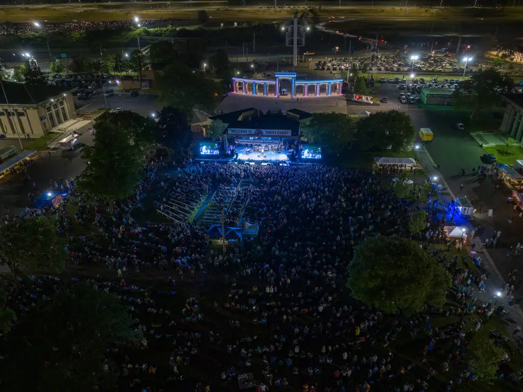 NYS Blues Festival aerial view at NYS Fairgrounds Syracuse