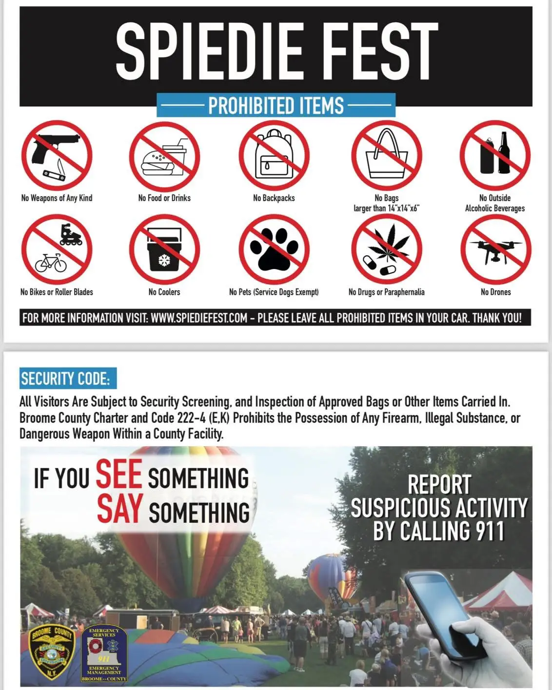 Otsiningo Park venue for Spiedie Fest in Binghamton NY