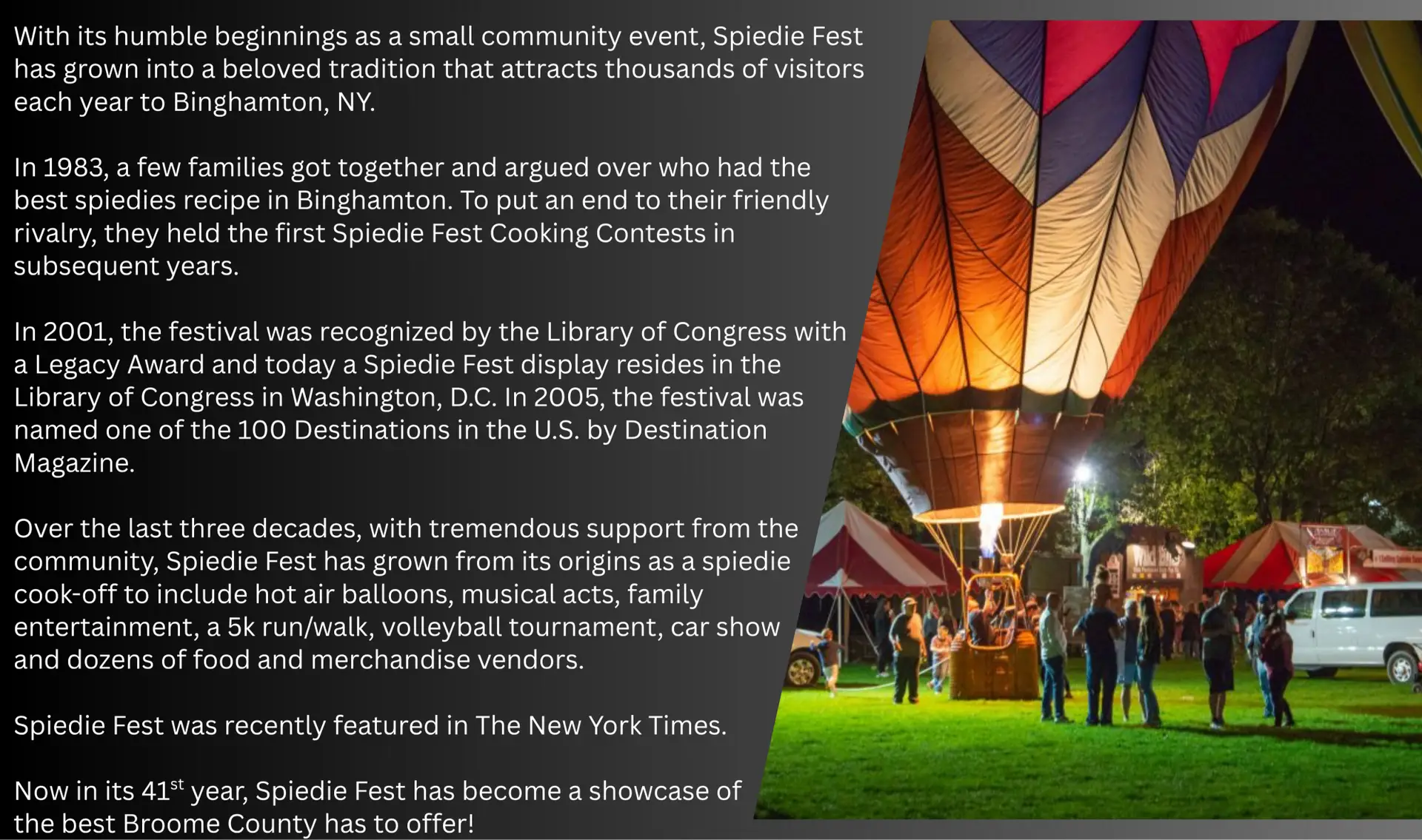 Spiedie Fest and Balloon Rally at Otsiningo Park in Binghamton NY