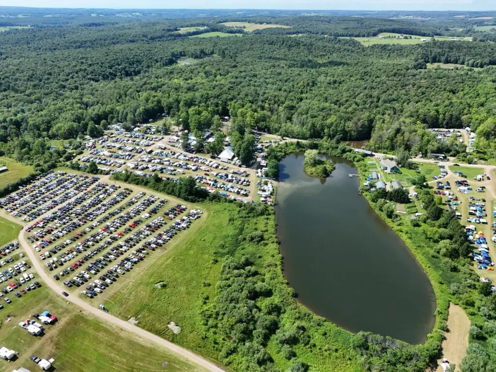 Great Blue Heron Music Festival aerial view in Sherman NY