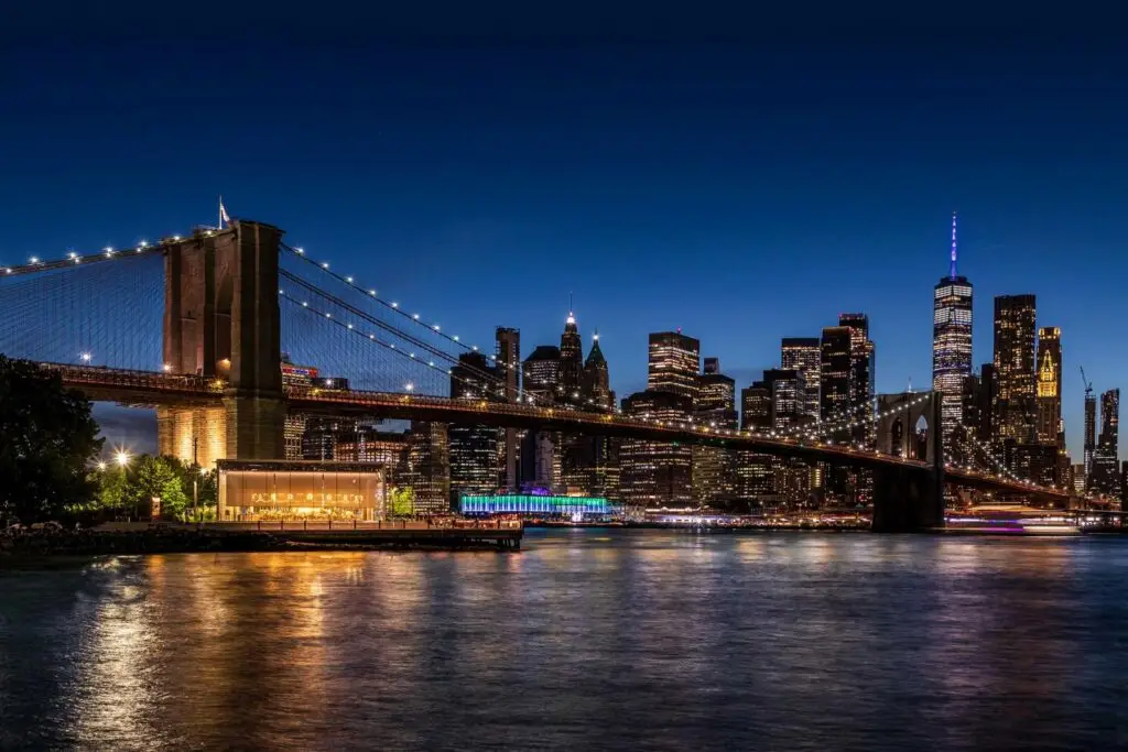 Brooklyn skyline from the Brooklyn Hip-Hop Festival at Brooklyn Bridge Park