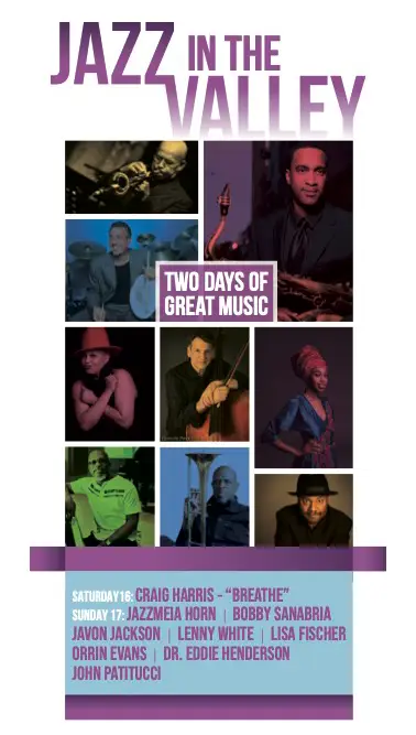 Jazz in the Valley festival promotional graphic Poughkeepsie NY