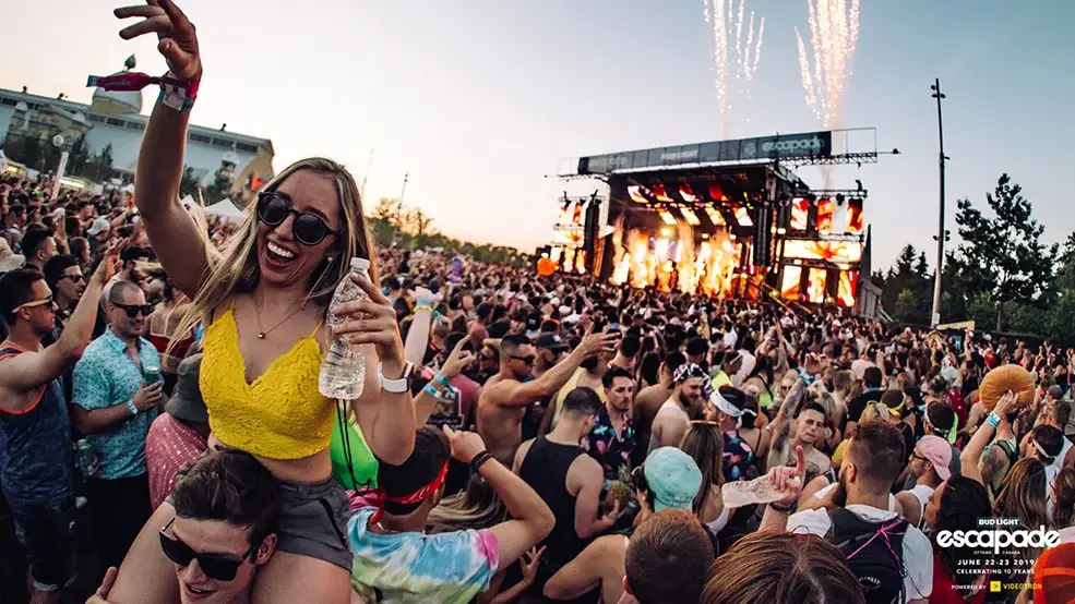 Festival crowd at Escapade Music Festival in Ottawa Ontario