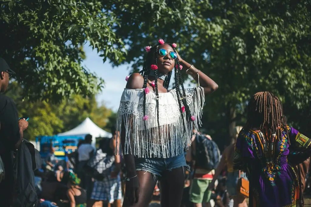 Vibrant festival attendees at AFROPUNK BLKTOPIA in Brooklyn Prospect Park