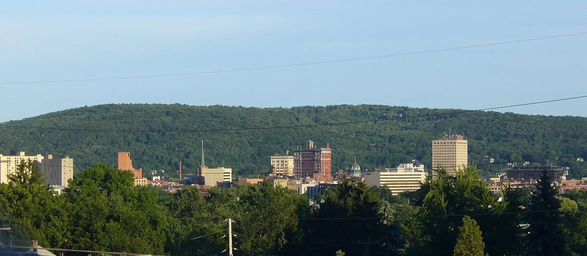 Skyline view of Binghamton, New York in the Southern Tier