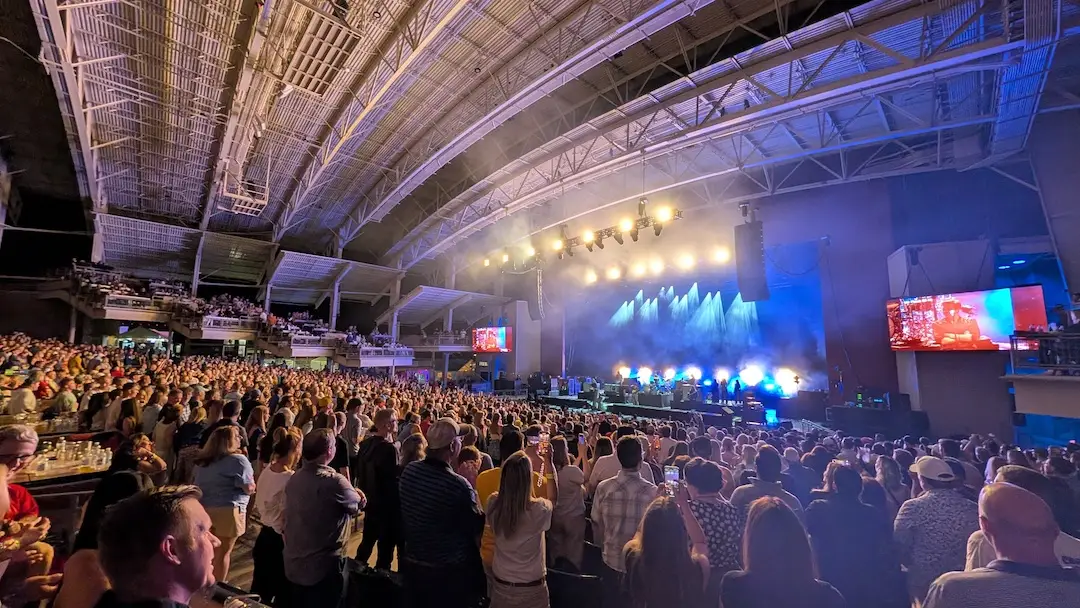 CMAC pavilion crowd during a summer evening concert in Canandaigua New York