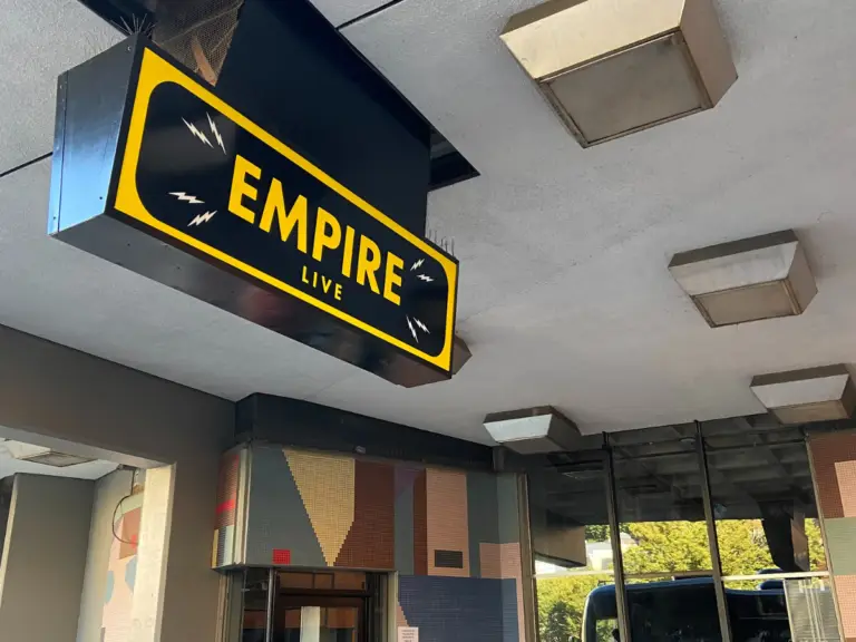 Empire Live music venue exterior in downtown Albany, New York