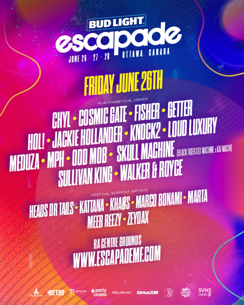 Escapade Music Festival 2026 Official Poster
