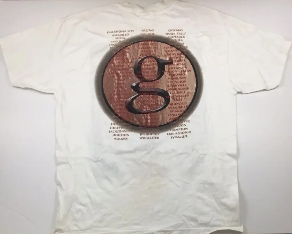 Garth Brooks 1997 World Tour vintage concert t-shirt with Syracuse listed among tour cities