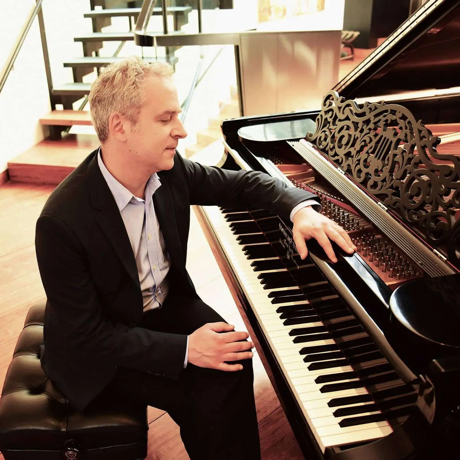 Pianist performing at the Geneva Music Festival in the Finger Lakes region of New York