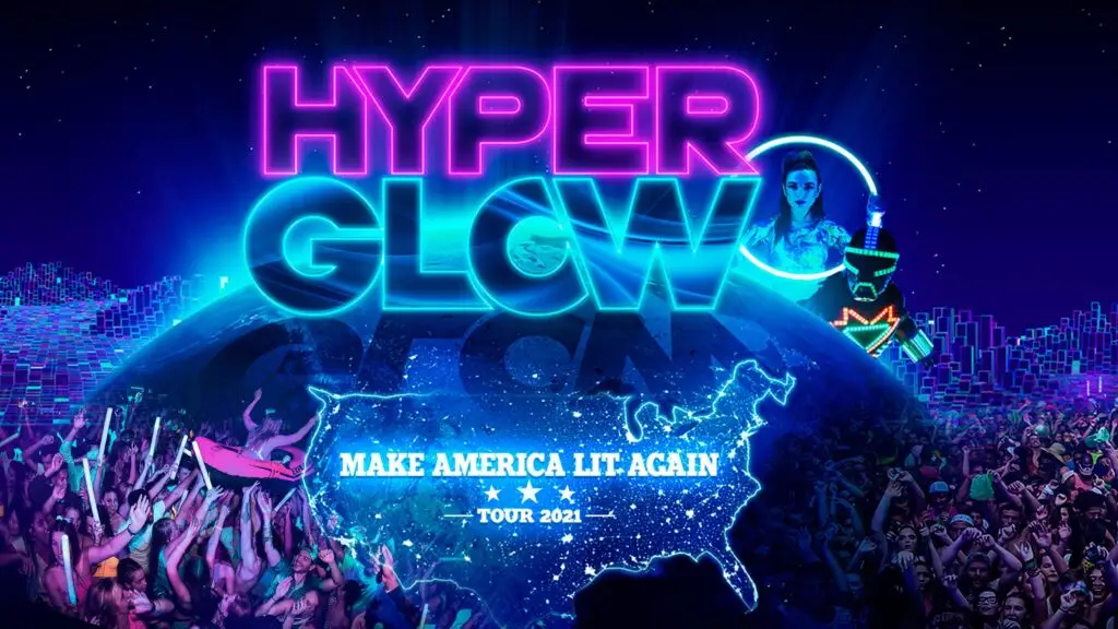 Hyperglow neon dance party event promotional image