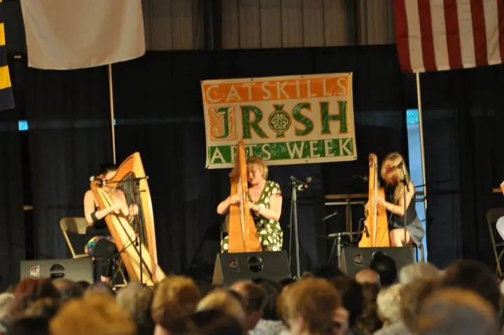 Traditional Irish musicians performing at Catskills Irish Arts Week in East Durham NY