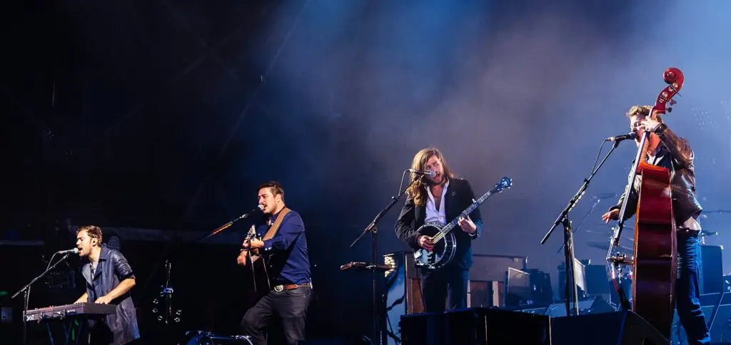 Mumford and Sons performing live at Aviemore, Scotland in 2015