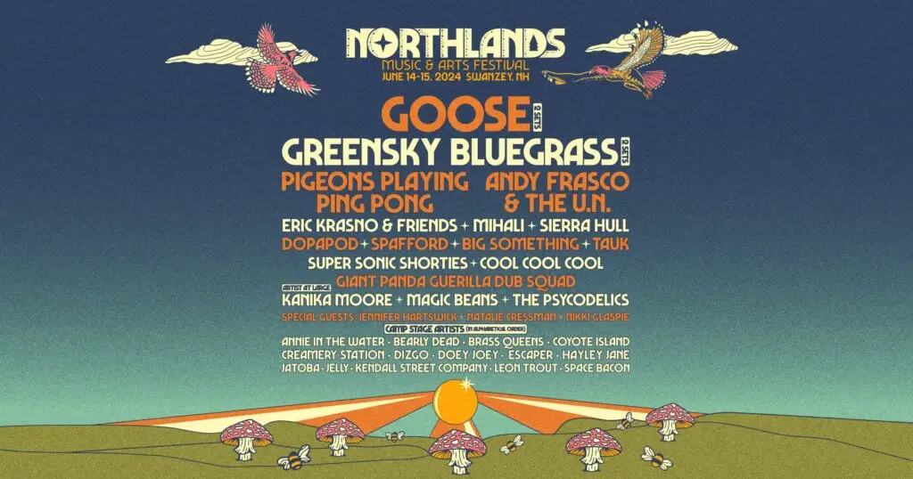Northlands Music and Arts Festival lineup graphic for Swanzey, New Hampshire