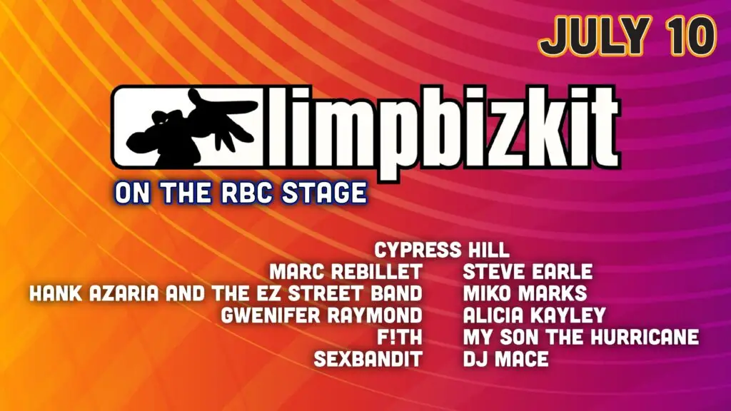 Ottawa Bluesfest 2026 lineup announcement featuring headliners at LeBreton Flats Park