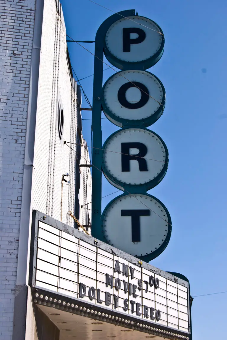 The Port Theatre Art Deco marquee in Cornwall ON