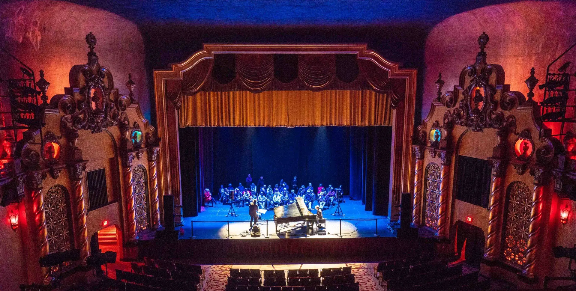 Smith Center for the Arts interior stage and ornate proscenium arch in Geneva New York