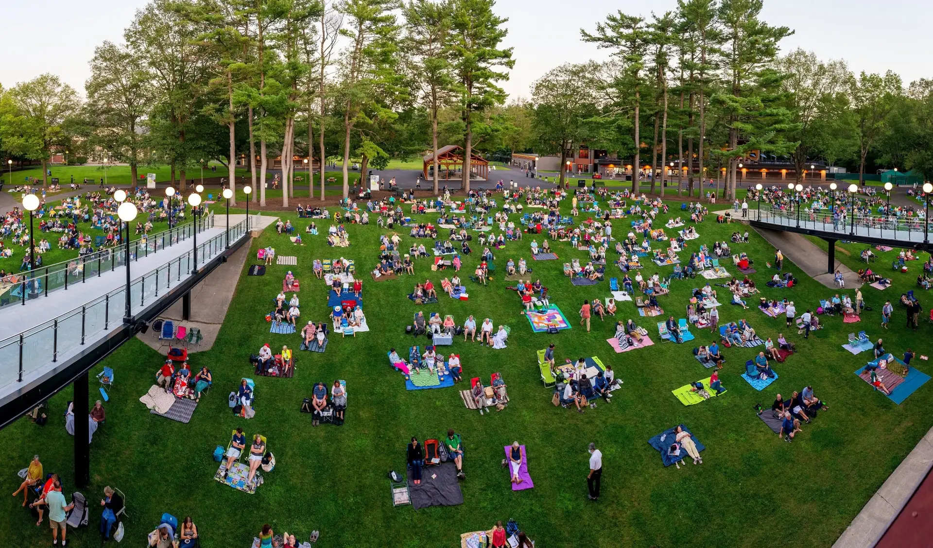 Saratoga Performing Arts Center panoramic view of the amphitheater in Saratoga Springs, New York