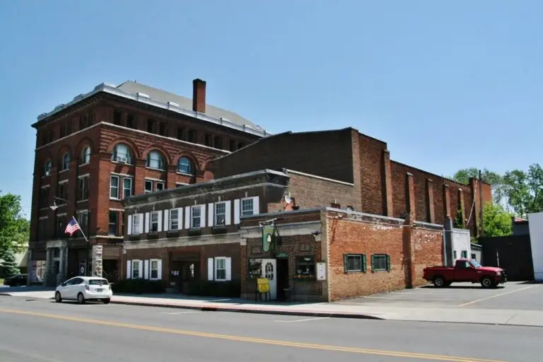 The Strand Theatre exterior on Main Street in Hudson Falls, New York
