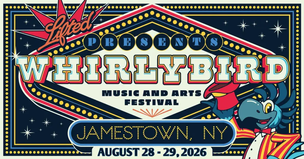 WhirlyBird Music and Arts Festival 2026 announcement for Jamestown New York