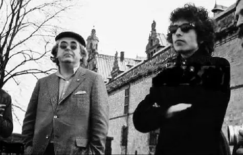 Albert Grossman, legendary music manager from Woodstock, New York, with Bob Dylan