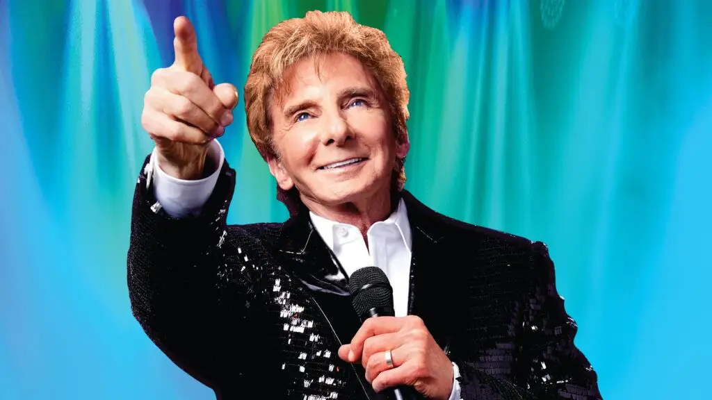 Barry Manilow performing live, concert promotional photo