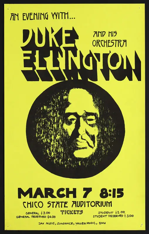 Duke Ellington and His Orchestra — original concert poster, continuing to tour under Mercer Ellington after Duke's death in 1974