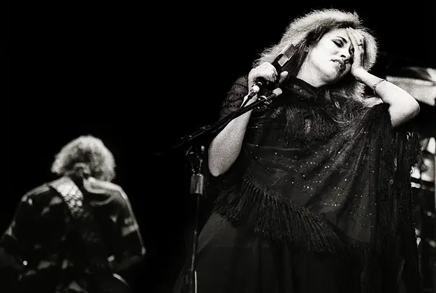 Stevie Nicks performing live with Lindsey Buckingham, Fleetwood Mac, late 1970s/early 1980s Tusk Tour era