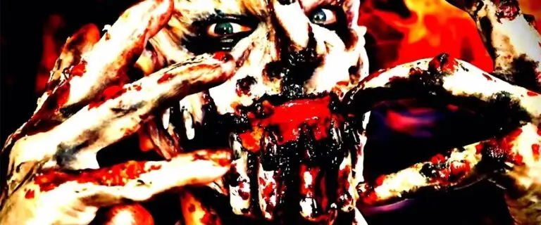 Jeffrey Nothing in horror mask and makeup performs live, co-founding vocalist of Mushroomhead