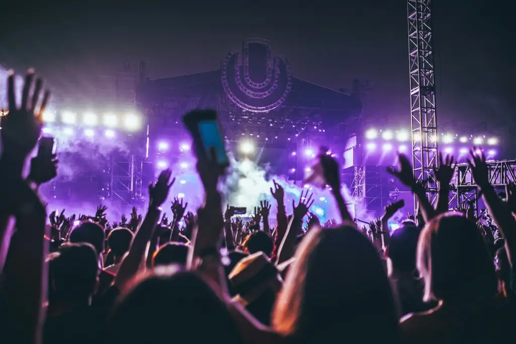 Outdoor amphitheater concert in Upstate New York