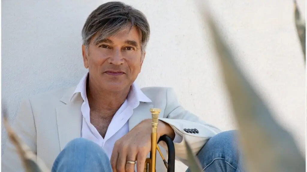 Rick Braun poses with his flugelhorn for the Rick Braun Plays Chuck Mangione tour at Kodak Center