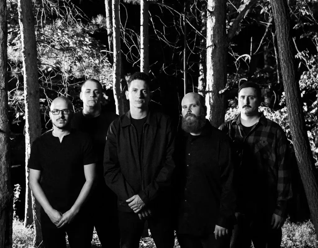 156/Silence band promo photo 2025 — metalcore five-piece from Pittsburgh