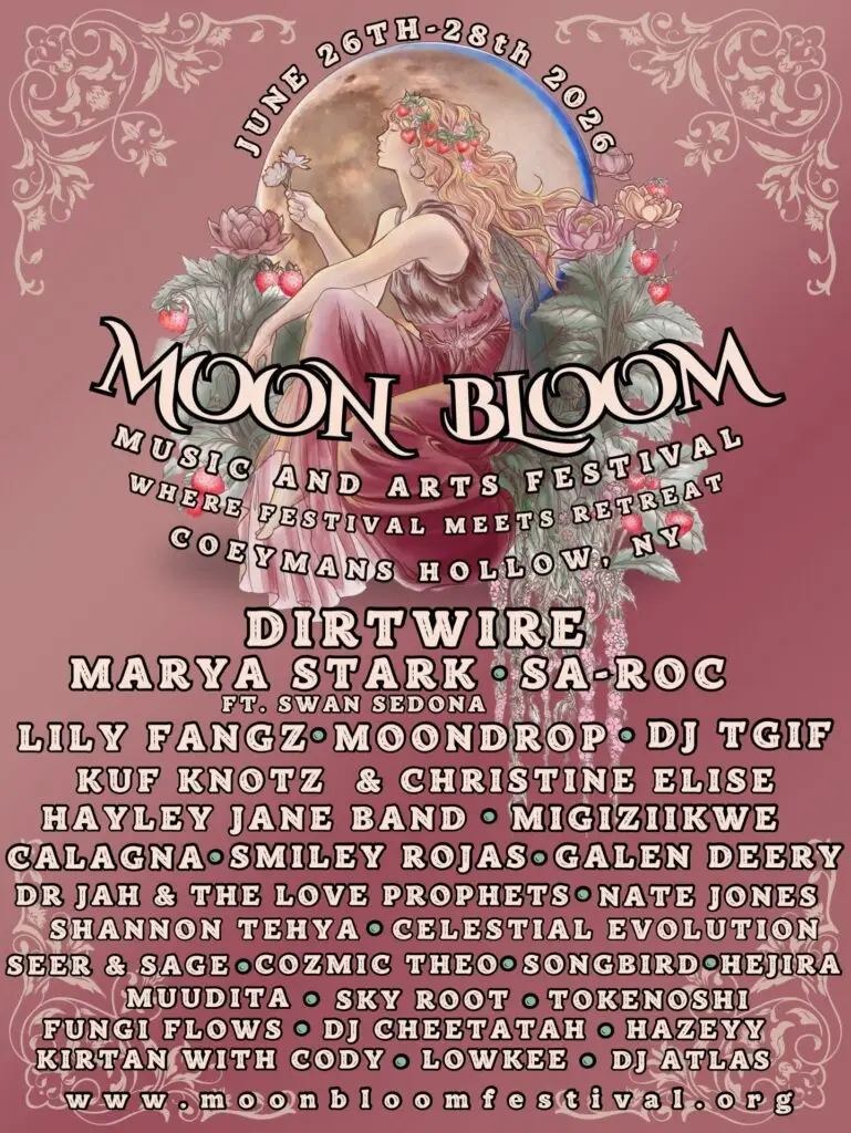 Moon Bloom Music & Arts Festival 2026 | June 26-28, Coeymans Hollow 2026 Official Poster