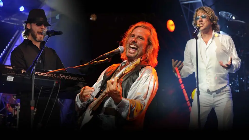 Stayin' Alive - The Ultimate Bee Gees Show performers on stage at Kodak Center Rochester