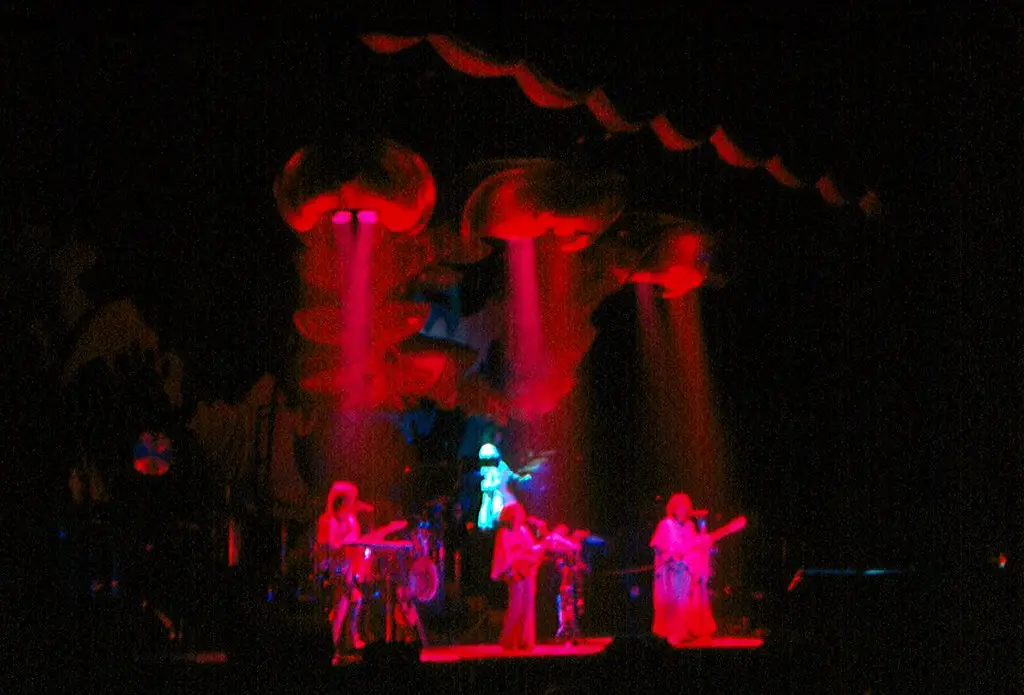 Yes performing live during the 1976 tour