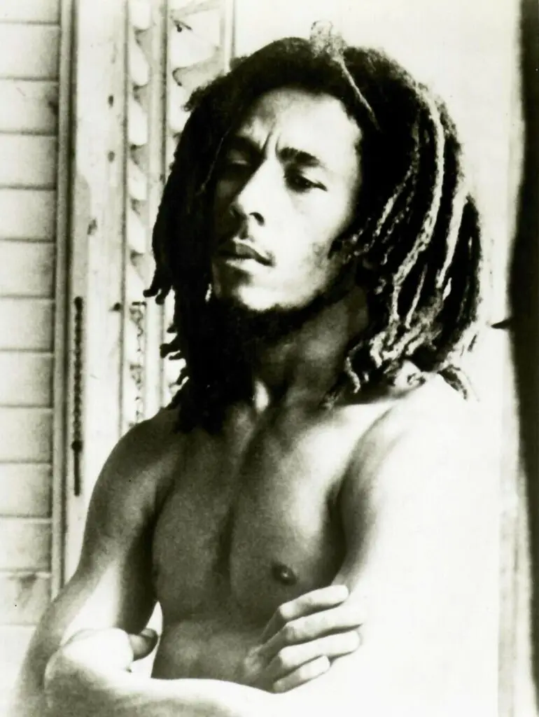 Bob Marley press photo, 1977 — one year before the Kaya Tour stop at Shea's Theater, Buffalo