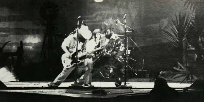 ZZ Top (Billy Gibbons, Dusty Hill, Frank Beard) — 1976 promotional photo from the original trio era