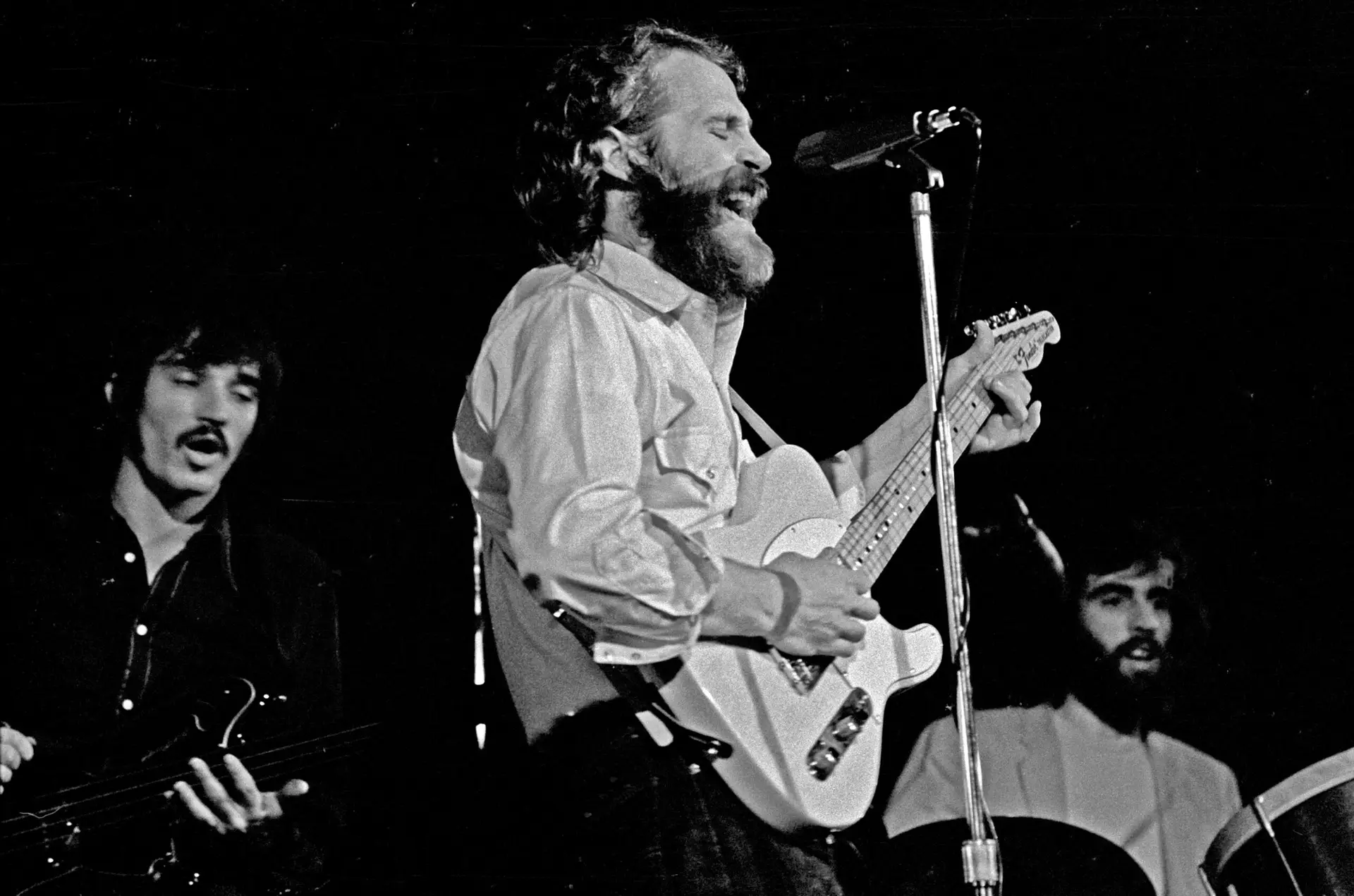 The Band — Rick Danko, Levon Helm, and Richard Manuel performing in Hamburg, May 1971
