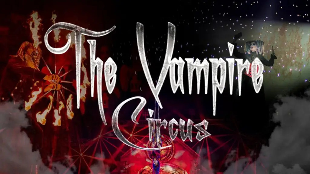 The Vampire Circus performers in dramatic red circus tent atmosphere at Kodak Center Rochester