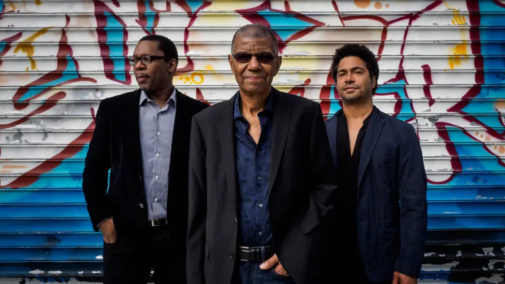 Jack DeJohnette with Ravi Coltrane and Matthew Garrison performing at Celebrating Jack DeJohnette: Sound Travels at UPAC Kingston
