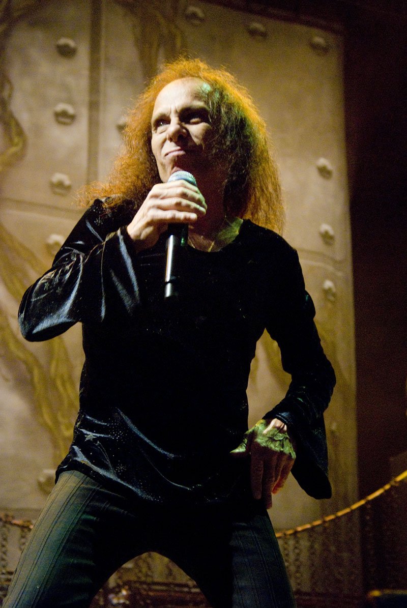 Heavy-metal singer Ronnie James Dio, raised in Cortland, New York, performing live.