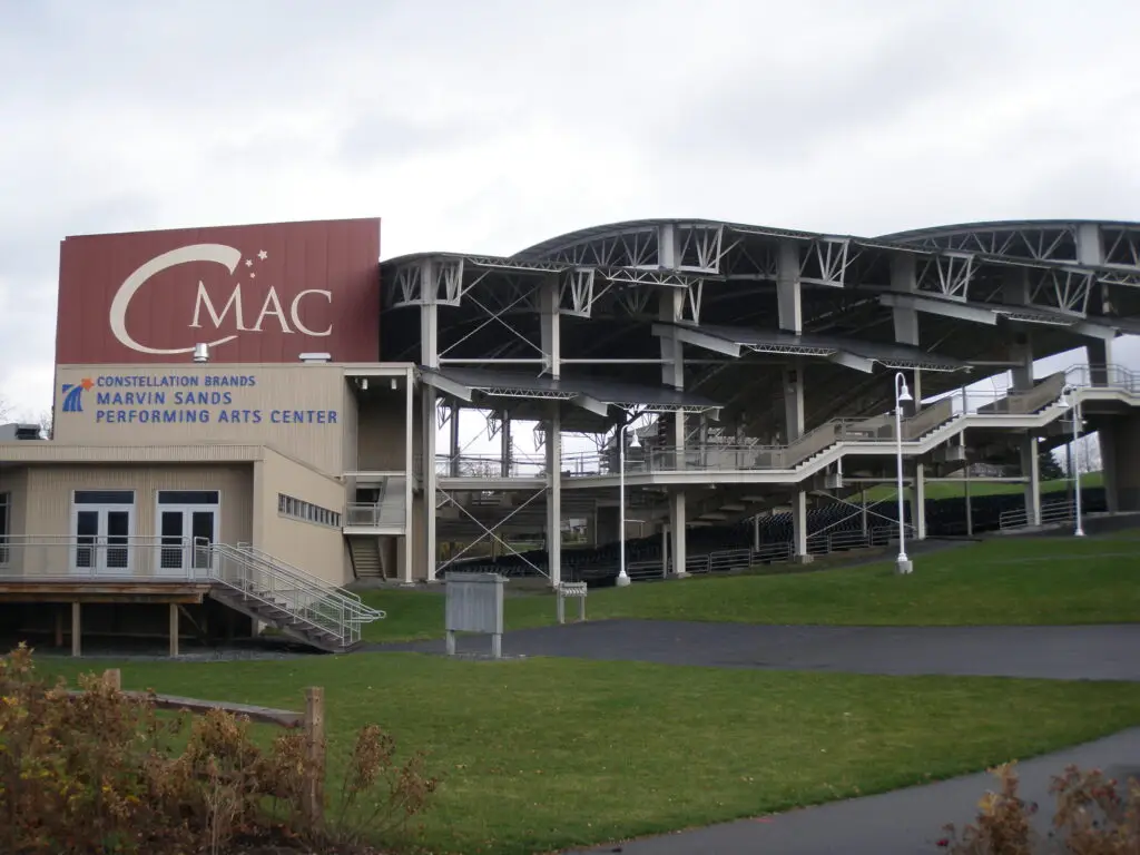 The CMAC covered amphitheater and lawn in Canandaigua, NY