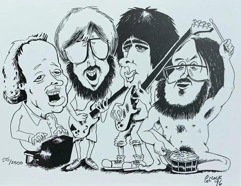 Jim Pollock 1996 Phish caricature print sold at the Clifford Ball festival