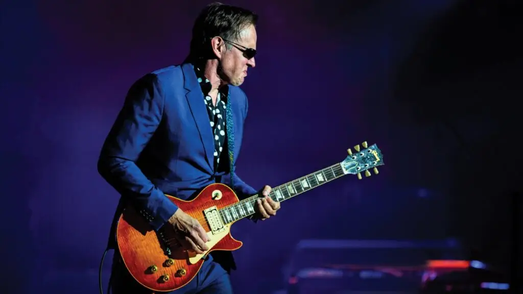 Joe Bonamassa plays a Gibson Les Paul on stage at Palace Theatre Albany