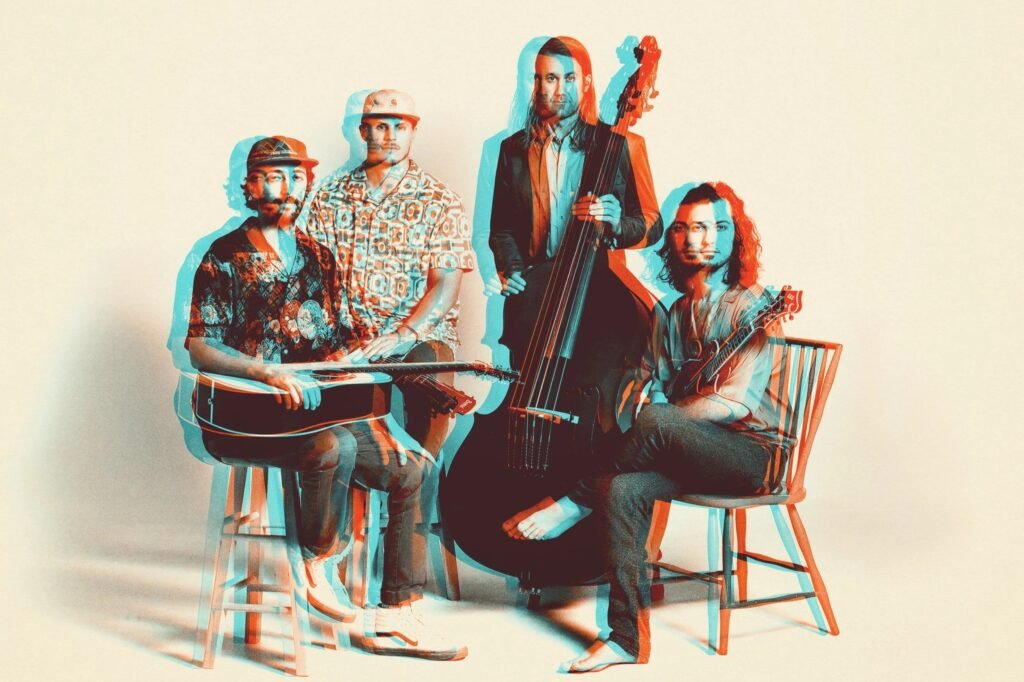 Magoo, Denver progressive bluegrass quartet, with dobro, guitar, upright bass, and mandolin