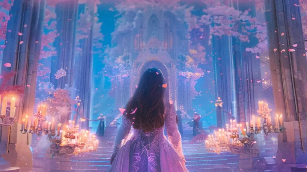 The Princess Proms performer in princess gown on a theatrically-lit stage at Shea's Performing Arts Center