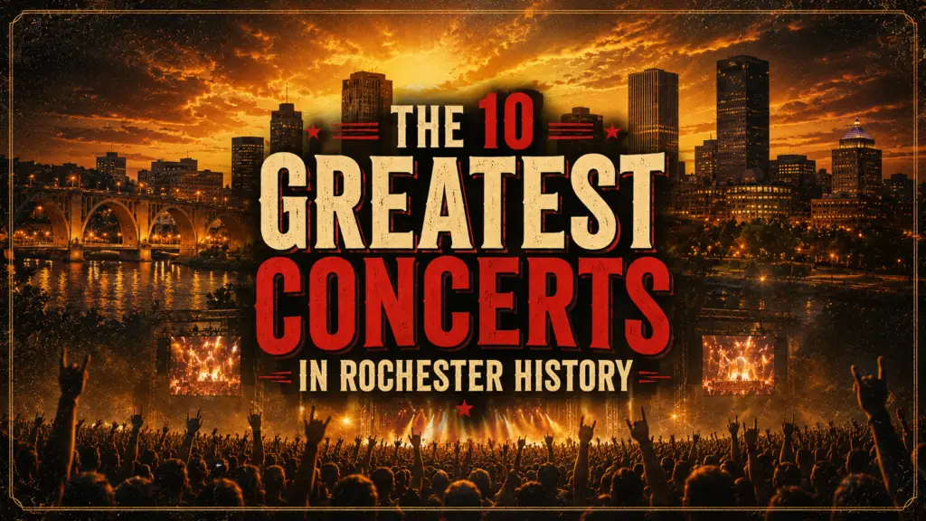 The 10 Greatest Concerts in Rochester History — Rochester skyline over the Genesee