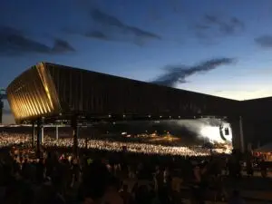 The Lakeview Amphitheater (now Empower FCU Amphitheater at Lakeview) on the shore of Onondaga Lake in Syracuse