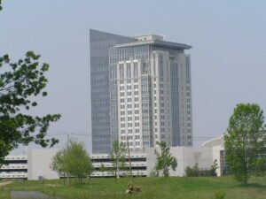 The hotel tower at Turning Stone Resort Casino in Verona, New York