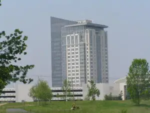 The hotel tower at Turning Stone Resort Casino in Verona, New York